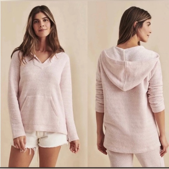 Faherty Tops - Faherty Seabrook French Terry Pullover Hoodie Womens Size L Poncho Light Pink
